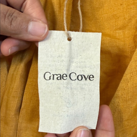 Elegant Mustard Tie-Front Blouse - Picture 2 of 6